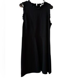 LOFT Petite Ruffle Neck Sleeveless Tank Dress 12P Black